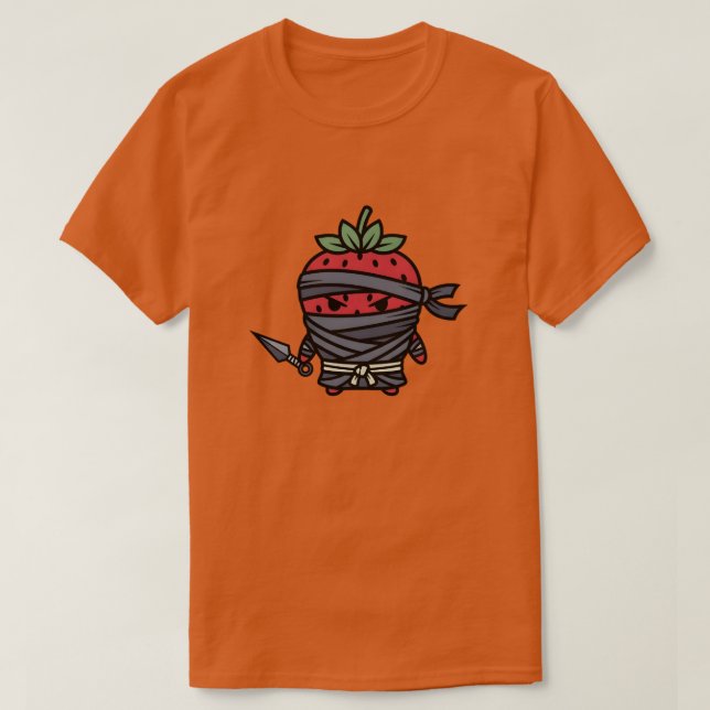 Cute Strawberry Ninja Assassin Japanese Pop Art T Shirt (Design framsida)