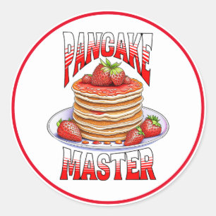 Cute Strawberry Pancakes Foodie Runt Klistermärke