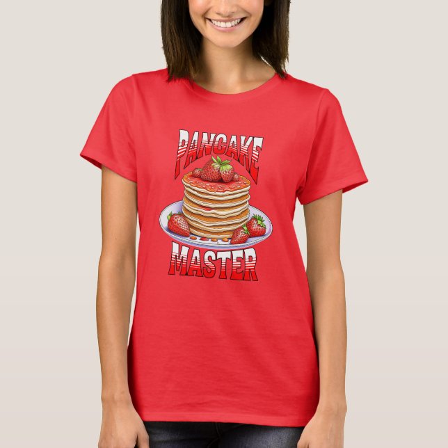 Cute Strawberry Pancakes Foodie T Shirt (Framsida)