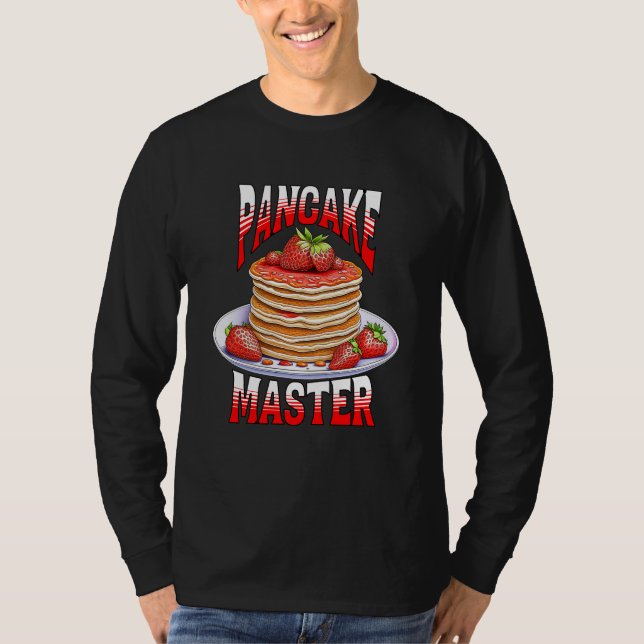 Cute Strawberry Pancakes Foodie T Shirt (Framsida)