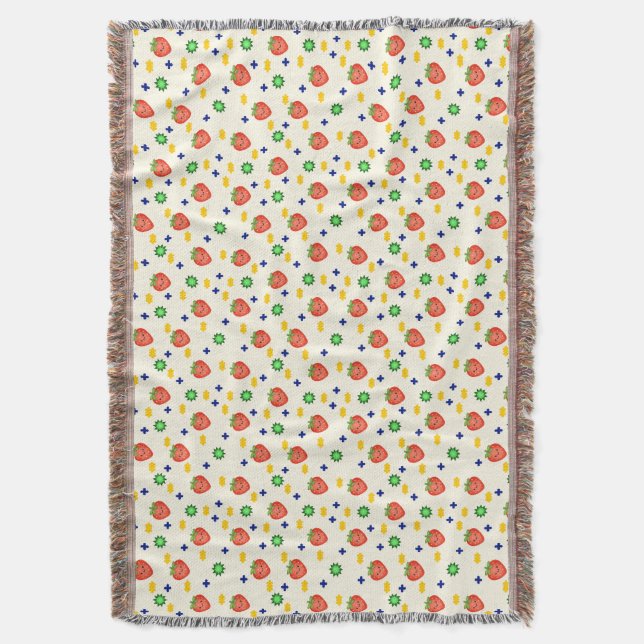 Cute Strawberry Pattern Filt (Framsidan Vertikal)