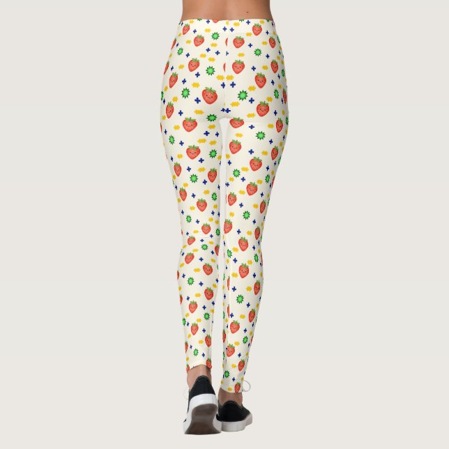 Cute Strawberry Pattern Leggings (Baksida)