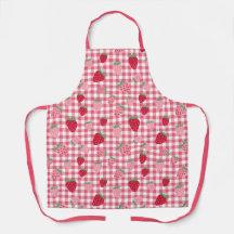 Cute Strawberry Play Gingham Patterned