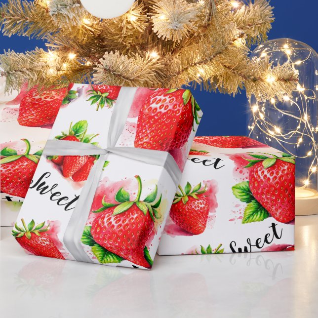 Cute Strawberry Presentpapper (Helgdagar)