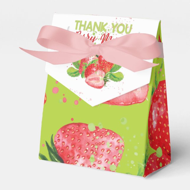 Cute Strawberry Theme Birthday Tack Presentaskar (Framsidan Sidan)