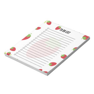 Cute Strawberry To-Do List Notepad Anteckningsblock