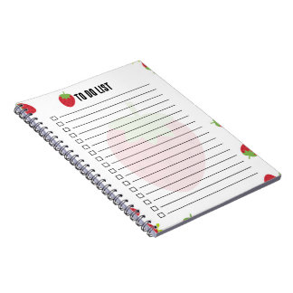 Cute Strawberry To-Do List Notepad Anteckningsbok