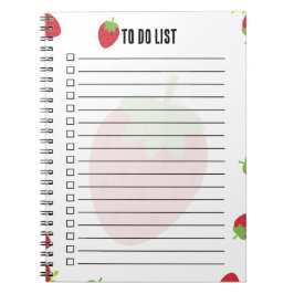Cute Strawberry To-Do List Notepad Anteckningsbok