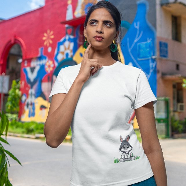 Cute Streetwear Rabbit Graphic Tee (Skapare uppladdad)