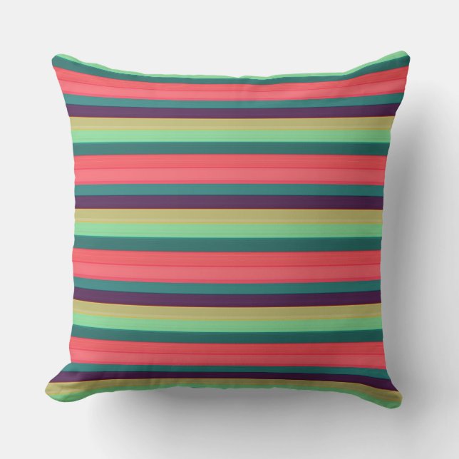 Cute Stripe vintage färg Kudde (Framsida)