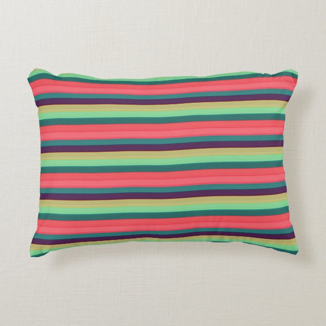 Cute Stripe vintage färg Prydnadskudde (Framsidan)