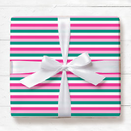 Cute Striped Pattern Pink Green White Seamless Presentpapper