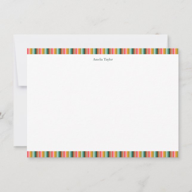 Cute Striped Personalized Stationery Name Holiday Tack Kort (Framsida)