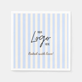 Cute Stripes Bakery Cafe Logotyp Bakad Med Kärlek Pappersservett