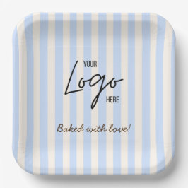 Cute Stripes Bakery Cafe Logotyp Bakat med kärlek