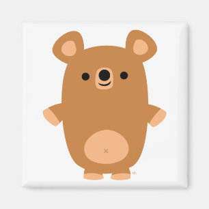 Cute Strong Tecknad Bear Magnet