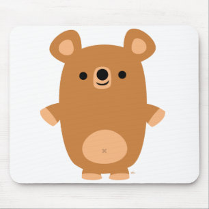 Cute Strong Tecknad Bear mousepad Musmatta