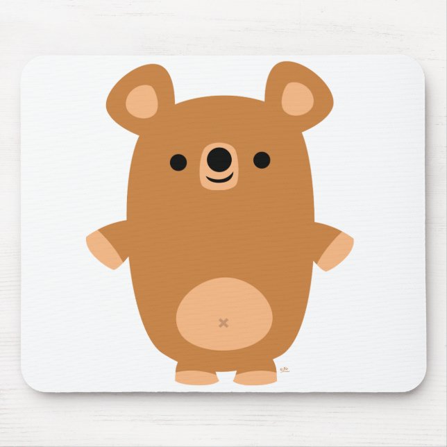 Cute Strong Tecknad Bear mousepad Musmatta (Framsidan)