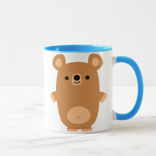 Cute Strong Tecknad Bear Mugg