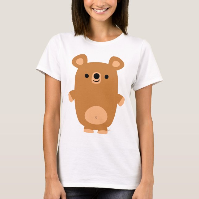 Cute Strong Tecknad Bear Women T-shirt (Framsida)