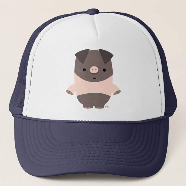 Cute Strong Tecknad Gris Hat Keps (Framsida)