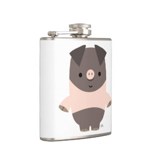 Cute Strong Tecknad Gris Hip-kolv Fickplunta