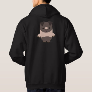 Cute Strong Tecknad Gris Hooded Sweatshirt