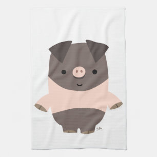 Cute Strong Tecknad Gris Kitchen Towel Kökshandduk