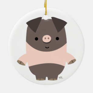 Cute Strong Tecknad Gris Ornament