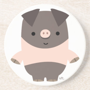 Cute Strong Tecknad Gris Underlägg