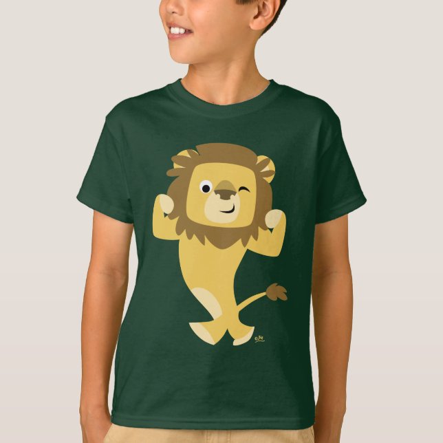 Cute Strong Tecknad Lejona Barn T-shirt (Framsida)