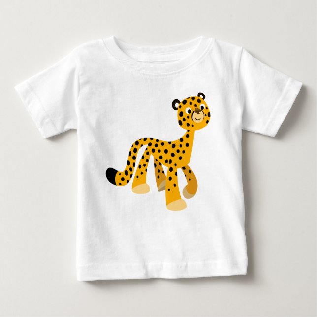 Cute Strullande Tecknad Cheetah Baby T-Shirt (Framsida)