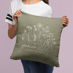 Cute Student Blooming Wildblomme Modern Retro Kudde
