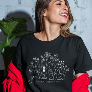 Cute Student Blooming Wildblomme Modern Retro T Shirt