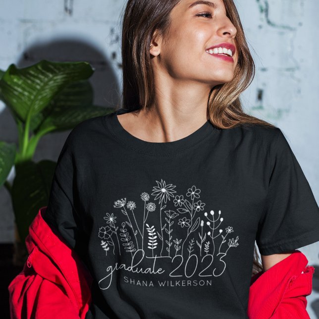Cute Student Blooming Wildblomme Modern Retro T Shirt (Skapare uppladdad)