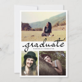 Cute Student Calligraphy Tre foton Inbjudningar