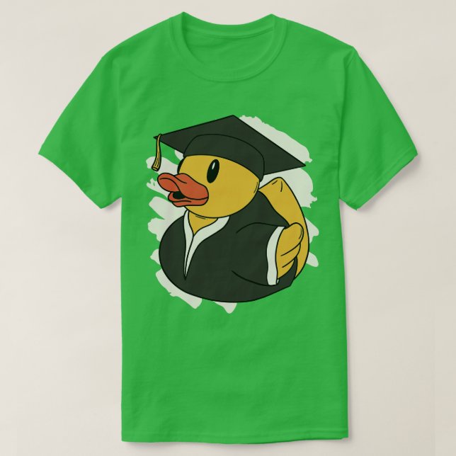 Cute Student Rubber Ducky Squeaky Anka Studenten T Shirt (Design framsida)