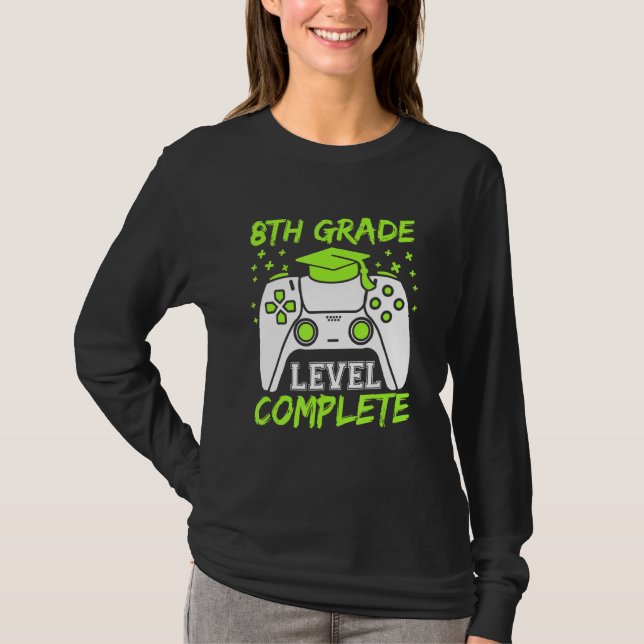 Cute Studenten 8:e Klass-nivån, fullständig Studen T Shirt (Framsida)
