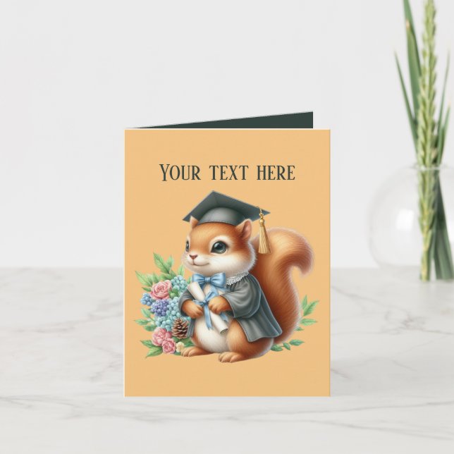 Cute Studenten add message squirrel Kort (Framsida)