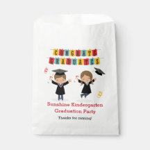 Cute Studenten Favor Bags med Boy Girl Jumping