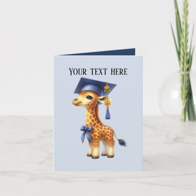 Cute Studenten giraffe add message Kort (Framsida)