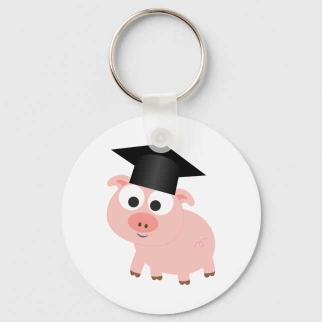 Cute Studenten Gris Nyckelring (Framsida)