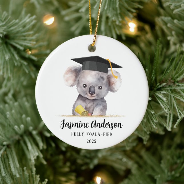 Cute Studenten Koala personlig Julgransprydnad Keramik (Träd)