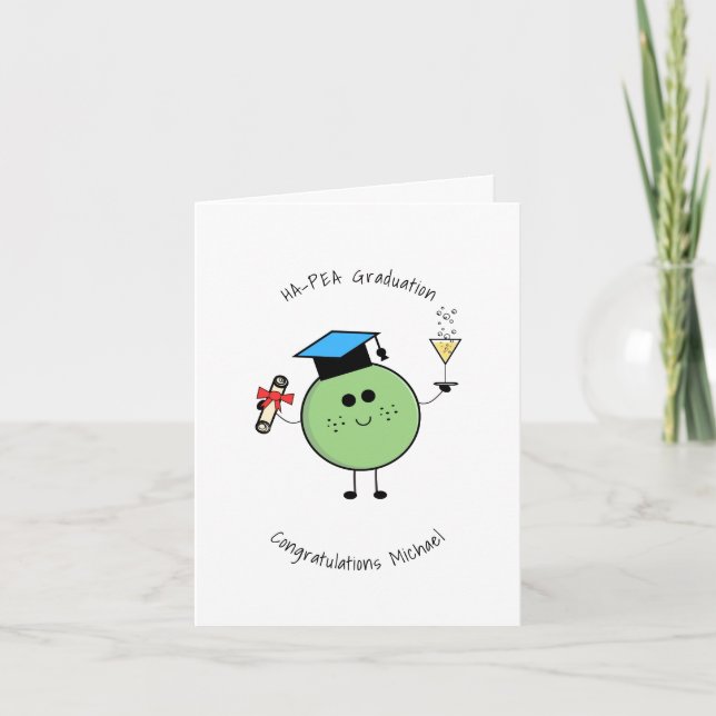 Cute Studenten Pea Card Kort (Framsida)