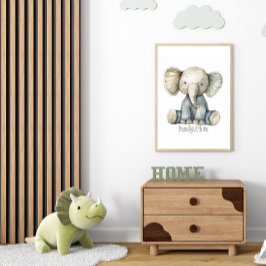 Cute Stuffed Elephant Poster för Nursery