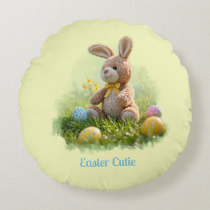 Cute Stuffed-Påskhare Rund Kudde
