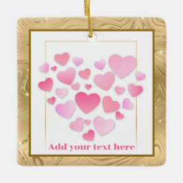 Cute Style Pink Hearts Romantic Valentine's Day Julgransprydnad Keramik