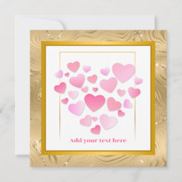 Cute Style Pink Hearts Romantic Valentine's Day Kort