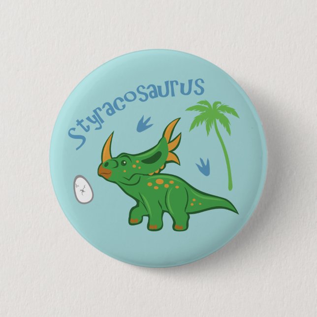 Cute Styracosaurus Knapp (Framsida)