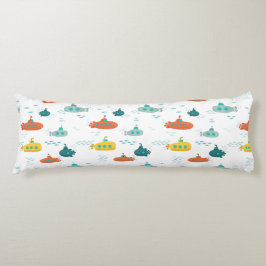 Cute Submarine Nautical Deep Sea Fish Pattern Kroppskudde